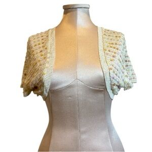 Vintage Y2K Silk Blend Sequined Shrug Bolero Size Large